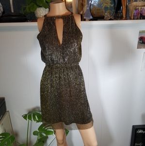 Divided by H&M shiny gold and black mini dress.